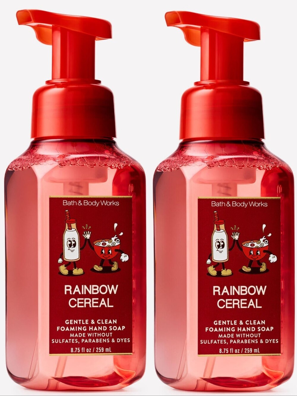 Bath & Body Works Rainbow Cereal Gentle Foaming Hand Soap Set of 2 NEW